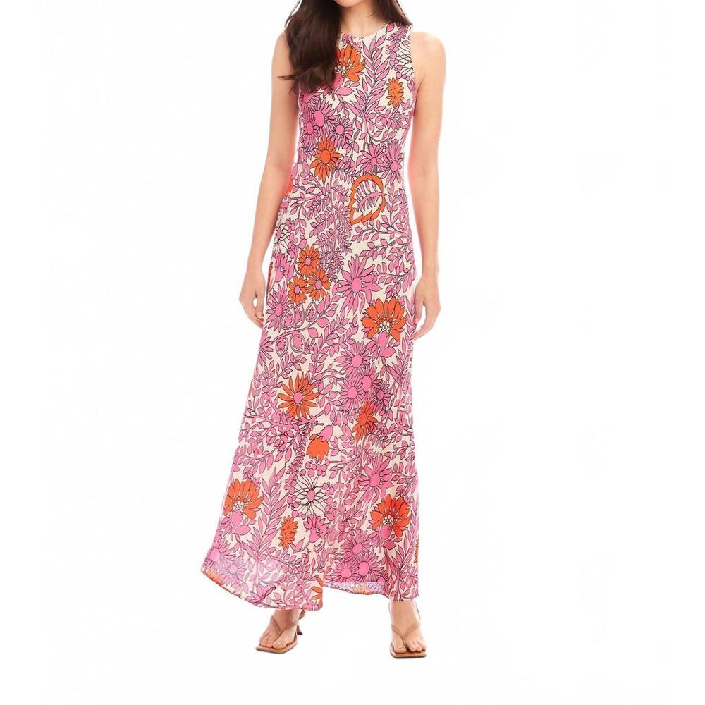 Fifteen Twenty Pink and Orange Floral Maxi Dress
